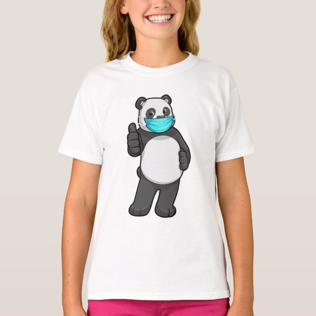 T-shirt Panda avec masque visage (Devant)