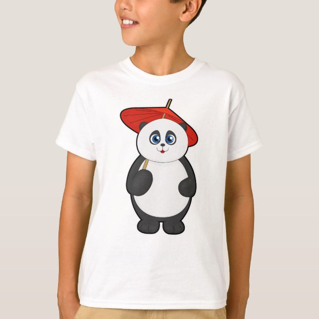 T-shirt Panda avec parapluie (Devant)
