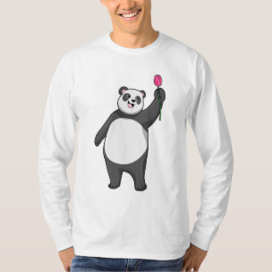 T-shirt Panda avec Tulipe