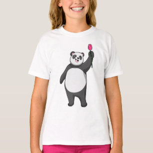 T-shirt Panda avec Tulipe