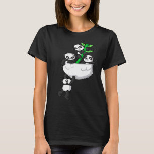 T-shirt Panda Baby dans la poitrine Poche Panda Bear