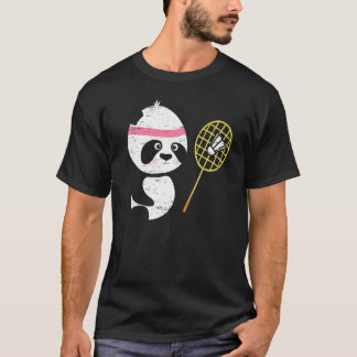 T-shirt Panda Badminton Shuttlecock Smash Athlète Joueur C