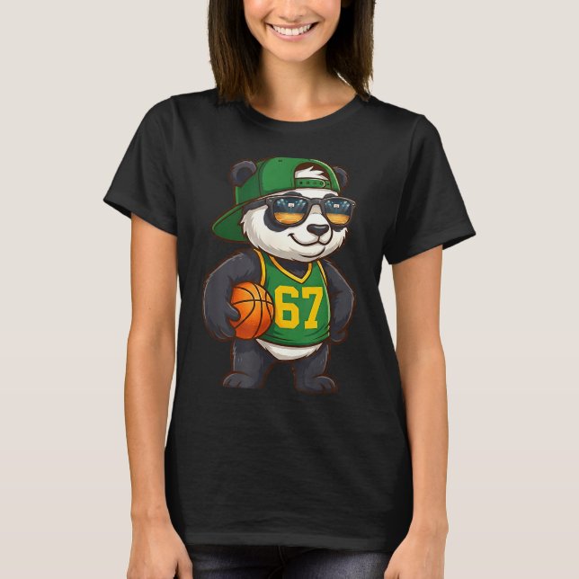 T-shirt Panda Basketball 67 Gen Alpha Slang Srts Men Boys  (Devant)