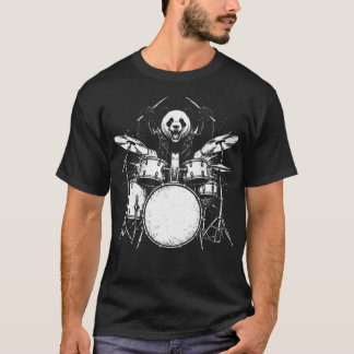 T-shirt Panda batteur rock animal sauvage jouant