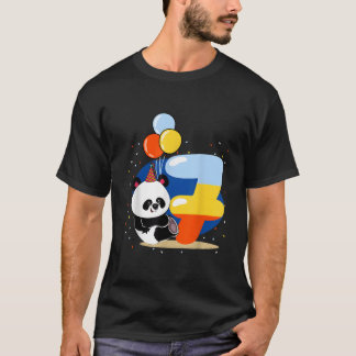 T-shirt Panda Bday 7 Happy 7Th Bday