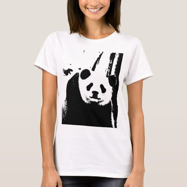 T-shirt Panda Bear à double face moderne élégante femme (Devant)