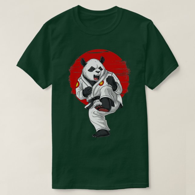 T-shirt Panda Bear Karate Kickboxing Kung Fu Taekwondo Mar (Design devant)
