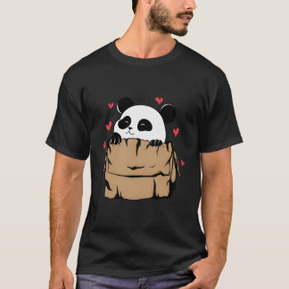 T-shirt Panda Bear With He In Cardboard Box