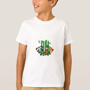 T-shirt Panda Bébé Cute Kawaii Et Panda Rouge Bamboo Peeka