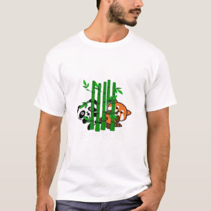 T-shirt Panda Bébé Cute Kawaii Et Panda Rouge Bamboo Peeka