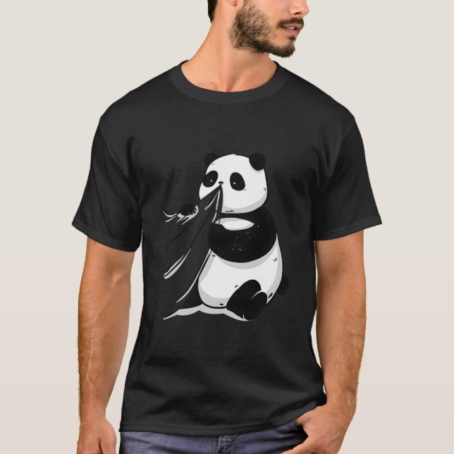 T-shirt Panda Blowing His Nose On Mom'S Table (Devant)