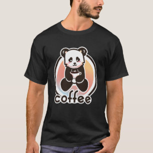 T-shirt Panda boire du café