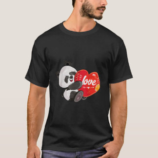 T-shirt Panda Câlinant Son Ours D'amour Panda