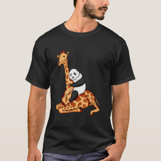 T-shirt Panda chevauchant une girafe