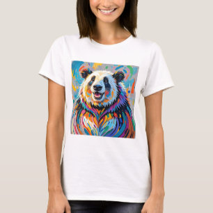 T-shirt Panda coloré abstrait dessin animal