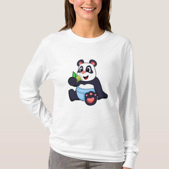 T-shirt Panda comme bébé avec Bambus (Devant)