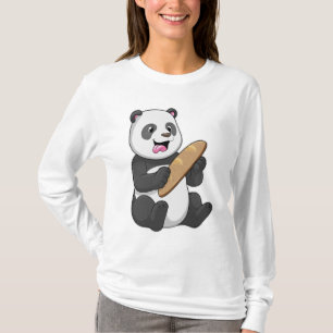T-shirt Panda comme boulanger avec pain