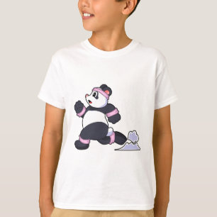 T-shirt Panda comme coureur à la course