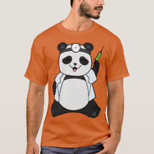 T-shirt Panda comme médecin avec seringue
