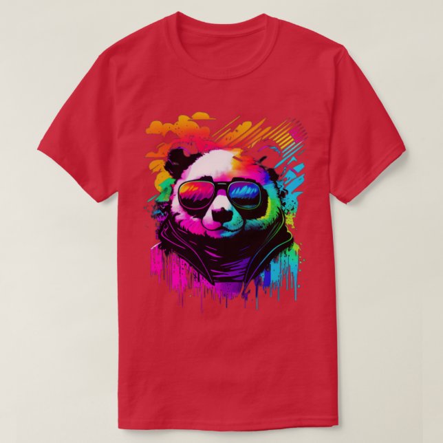 T-shirt Panda cool avec lunettes de soleil Graphisme (Design devant)