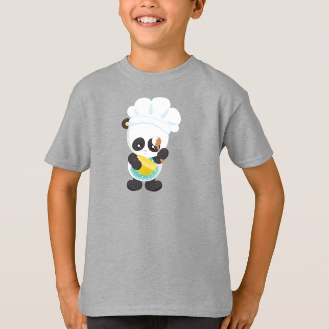 T-shirt Panda cuisine, Panda À Cuisson, Apron, Bol À Whisk (Devant)