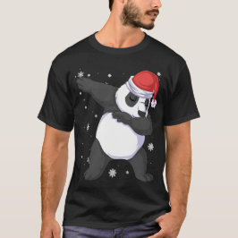 T-shirt panda dabbing christmas