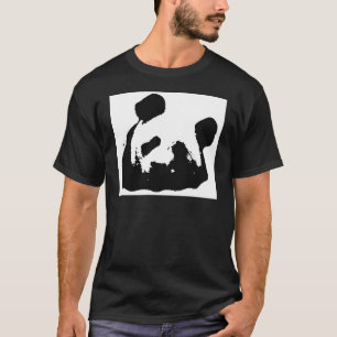 T-shirt Panda d'art noir blanc
