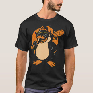 T-shirt Panda de baseball au pingouin jouant au baseball