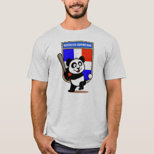 T-shirt Panda de baseball dominicain (chemises légères)