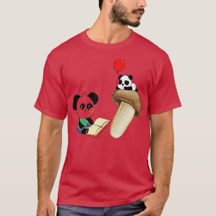 T-shirt Panda de lecture amusante