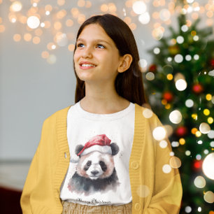 T-Shirt Panda de Noël, personnalisable