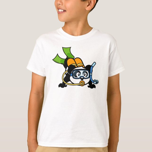 T-shirt Panda de plongée sous-marine (Devant)