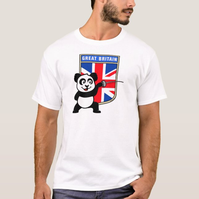 T-shirt Panda d'escrime au Royaume-Uni (Devant)