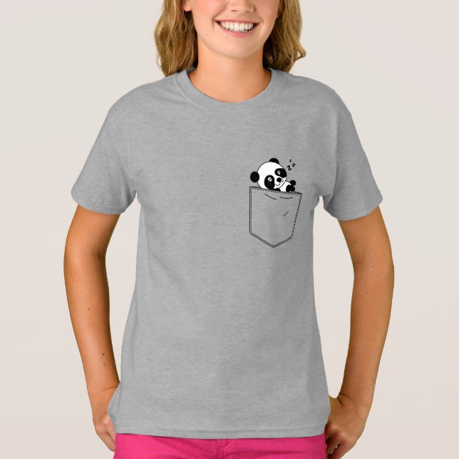 T-shirt Panda Dormir Mignonne En Poche (Devant)