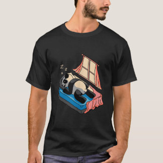 T-shirt Panda dort dans un lit dans une chambre face contr