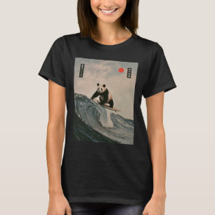 T-shirt Panda drôle de dicton de surf vague japonaise Meme
