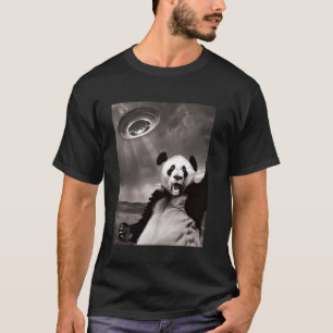 T-shirt Panda drôle selfie UFO