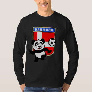 T-shirt Panda du football du Danemark (chemises foncées)