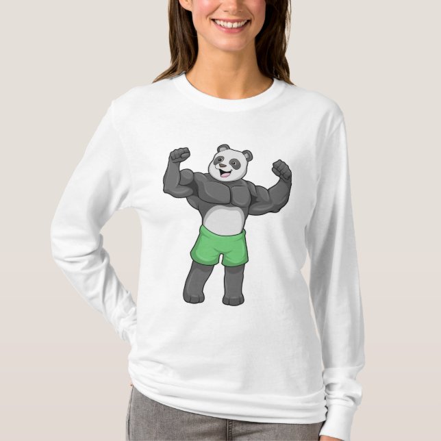 T-shirt Panda en Bodybuilder au Bodybuilding (Devant)