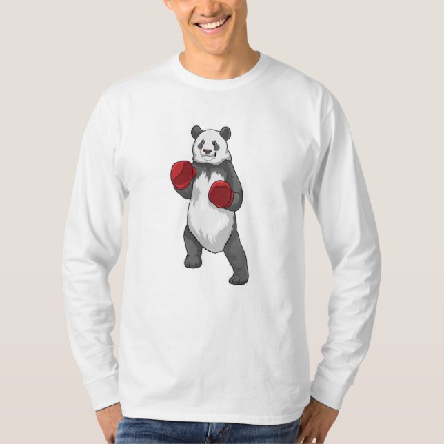 T-shirt Panda en boîte avec gants de boxe (Devant)