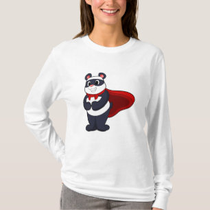 T-shirt Panda en héros avec Masque et Cap