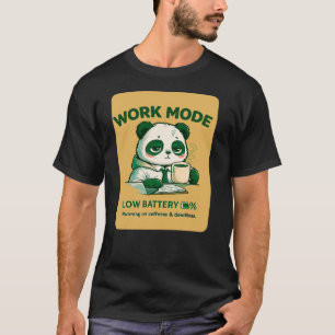 T-shirt Panda en mode travail batterie faible – Brûlure d'