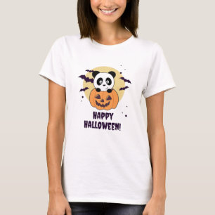 T-shirt Panda En Pandas Douces Citrouilles Bonne Halloween