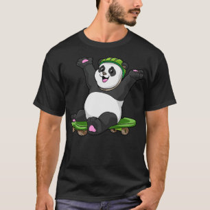 T-shirt Panda en Skateur avec Skateboard et Casque