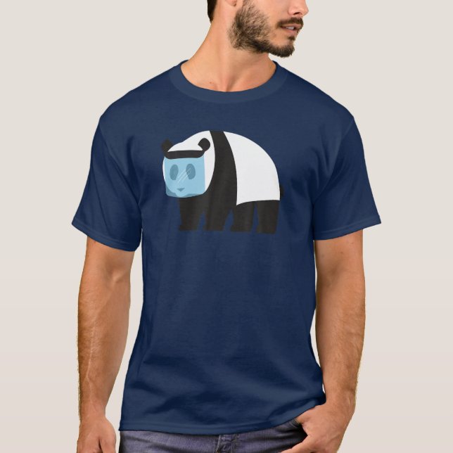 T-shirt Panda Face Porter Bouclier Quarantaine Funny Kawai (Devant)