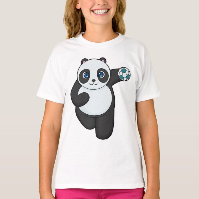 T-shirt Panda Handball player Handball (Devant)