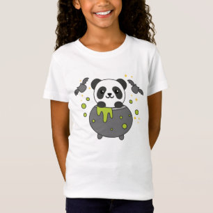 T-Shirt Panda Happy Halloween Cauldron Bat