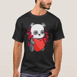 T-shirt Panda Heart Saint-Valentin Animal Bear  Hearts Day