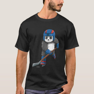 T-shirt Panda Hockey Panda Jouant au Hockey Panda
