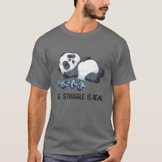 T-shirt Panda La Lutte Est Véritable Forme De Poids G